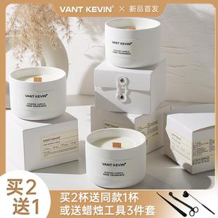 香薰蜡烛熏香家用室内持久陶瓷卧室栀子花小众高级浪漫情调香氛