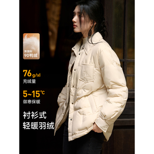 【轻薄衬衫式压胶设计秋羽绒】冬季高级百搭羽绒服