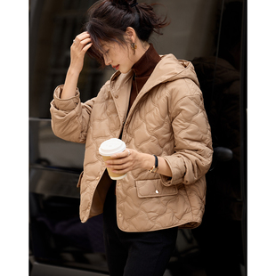 【连帽摁扣轻薄棉服】冬季轻薄款连帽廓形摁扣棉服外套