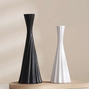 陶瓷细高花瓶桌面仿真花干花装饰摆件客厅电视柜玄关摆设轻奢高端