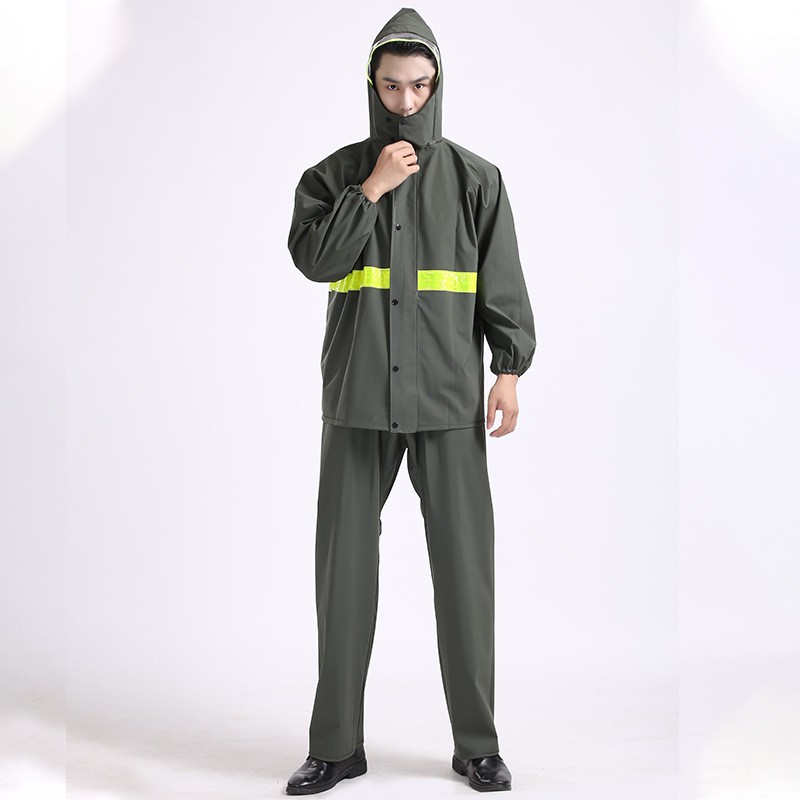 外卖骑行针织布分体雨衣雨裤套装成人电动摩托车反光雨衣骑手