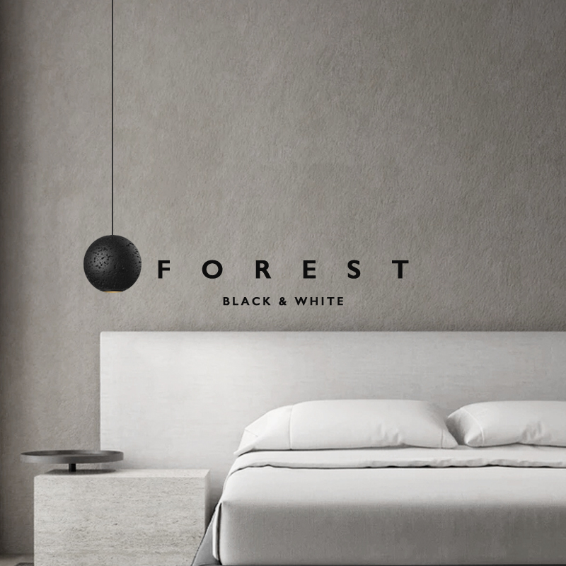 意式极简 黑洞石床头小吊灯侘寂风设计师创意个性卧室客厅餐厅灯