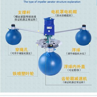 速发增氧机鱼塘养殖叶轮式 气泵1.5kwk 氧气泵池塘养鱼大型电动浮式