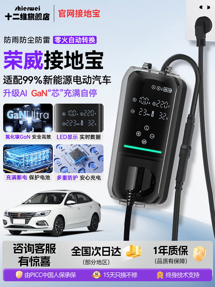 12条二维荣威克来威地面宝D5X Dmh/Imax8新能源汽车充电转换器无