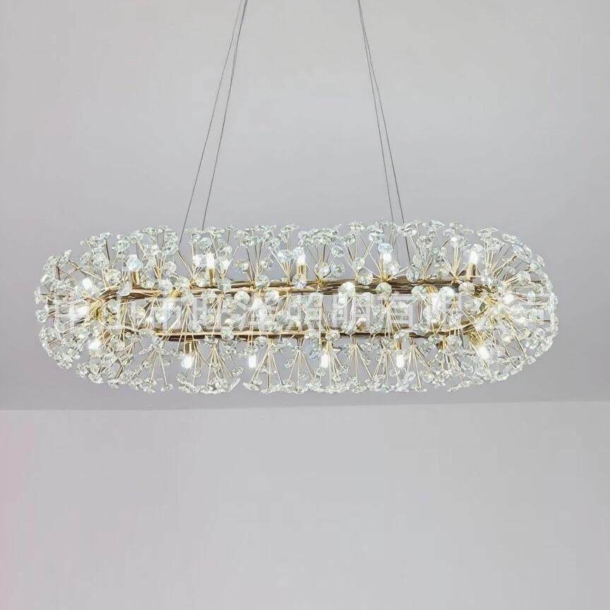 椭圆蒲公英吊灯客厅轻奢网红主卧室餐厅水晶灯简约设计师创意灯饰,家装灯饰光源,智能吊灯,淘宝优惠券,粉丝福利购,淘宝优惠卷
