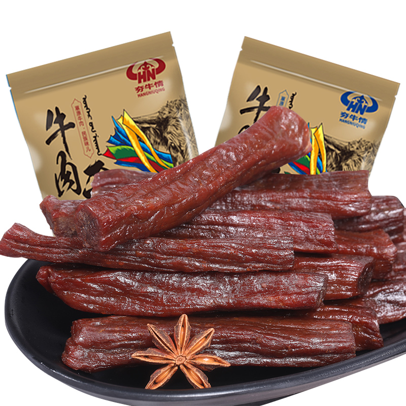 内蒙特产牛肉干孕期解馋零食正宗纯风干牛肉代餐控卡健身即食