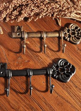 铸铁钥匙三钩日本铸铁挂钩衣帽钩美式乡村风格铁艺壁钩