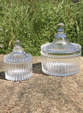 透明玻璃糖缸收纳罐糖果罐婚庆罐蜡玻璃缸带盖器皿商务礼品