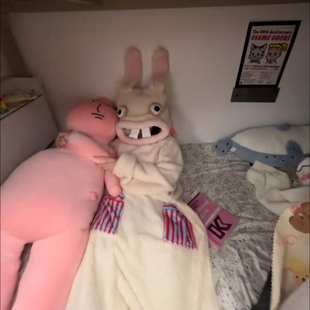 丑萌魔性睡衣女加厚保暖珊瑚绒睡袍可爱卡通搞怪抽象玩偶服可外穿