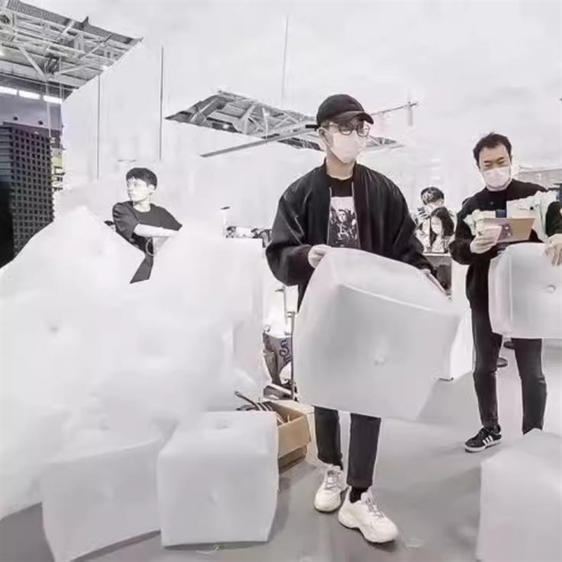 超大巨型透明磨砂面充气模正长方体异F性抱枕活动装饰美陈道具定