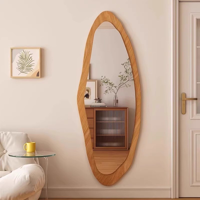 全身镜子贴墙自粘免打孔试衣镜卧室宿舍insQ风壁挂墙高清穿衣镜