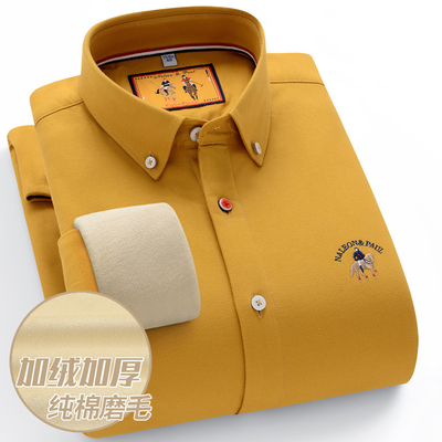 保罗冬季加绒加厚保暖衬衫