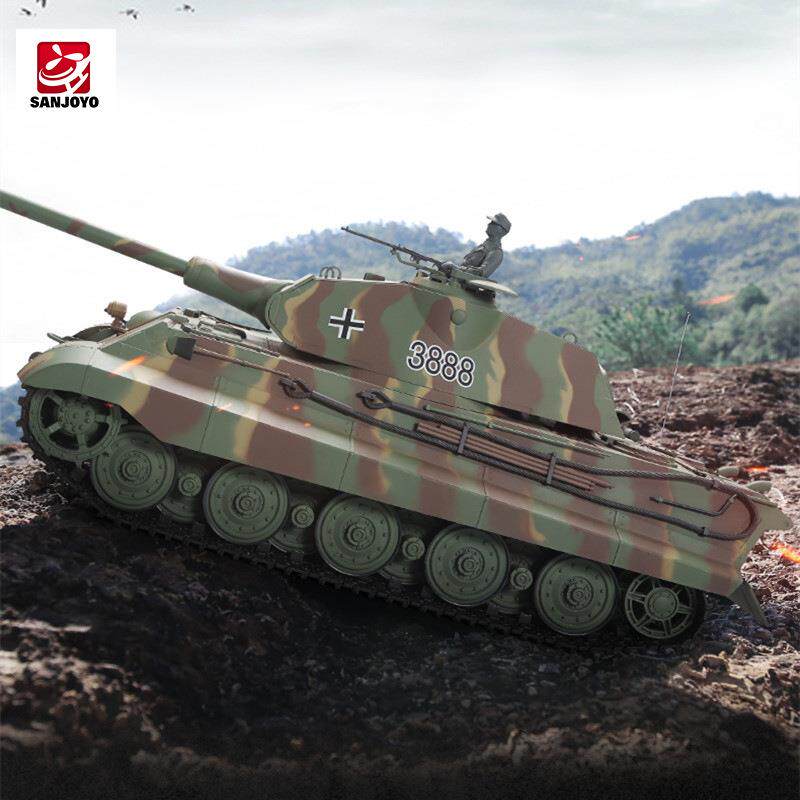 SJY-3888金属遥控坦克1:16德国二战"虎"王遥控重型坦克模型