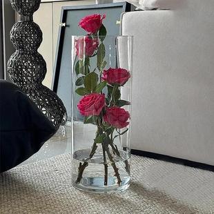 亚克力花瓶轻奢高级感ins风客厅鲜花插花摆件情绪稳定2025新款