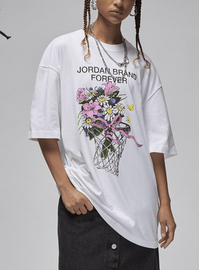 Nike/耐克正品JORDAN女士时尚透气宽松休闲短袖FV7119-100