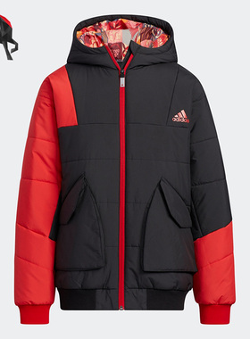 Adidas/阿迪达斯正品休闲大童时尚连帽保暖运动棉衣 HC2720