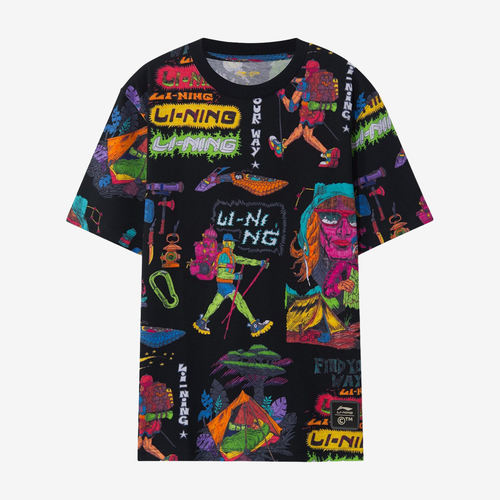 李宁正品Chinatown Market联名男趣味图案短袖T恤AHSR897-3