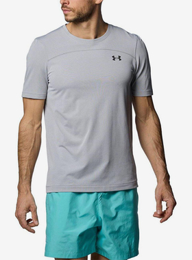 UA/安德玛正品Rush Seamless Wordmark SS男士经典T恤1382799-100