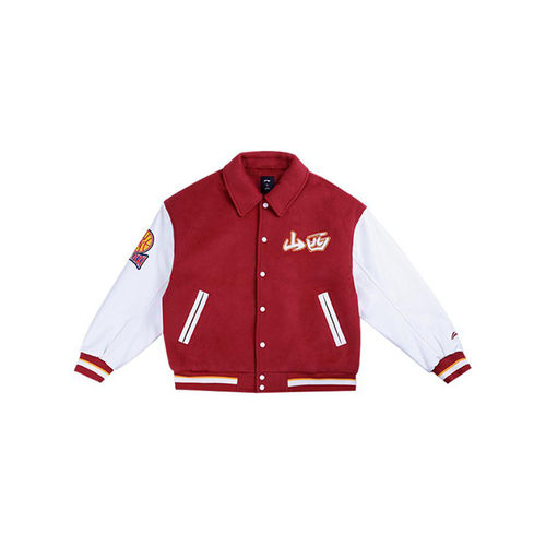 李宁正品CBA系列男子时尚潮流透气运动休闲翻领夹克外套AJMU243-1