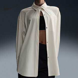 HM8385 Nike 133 衬衫 FIT女士宽松翻领简约长袖 耐克正品 Dri