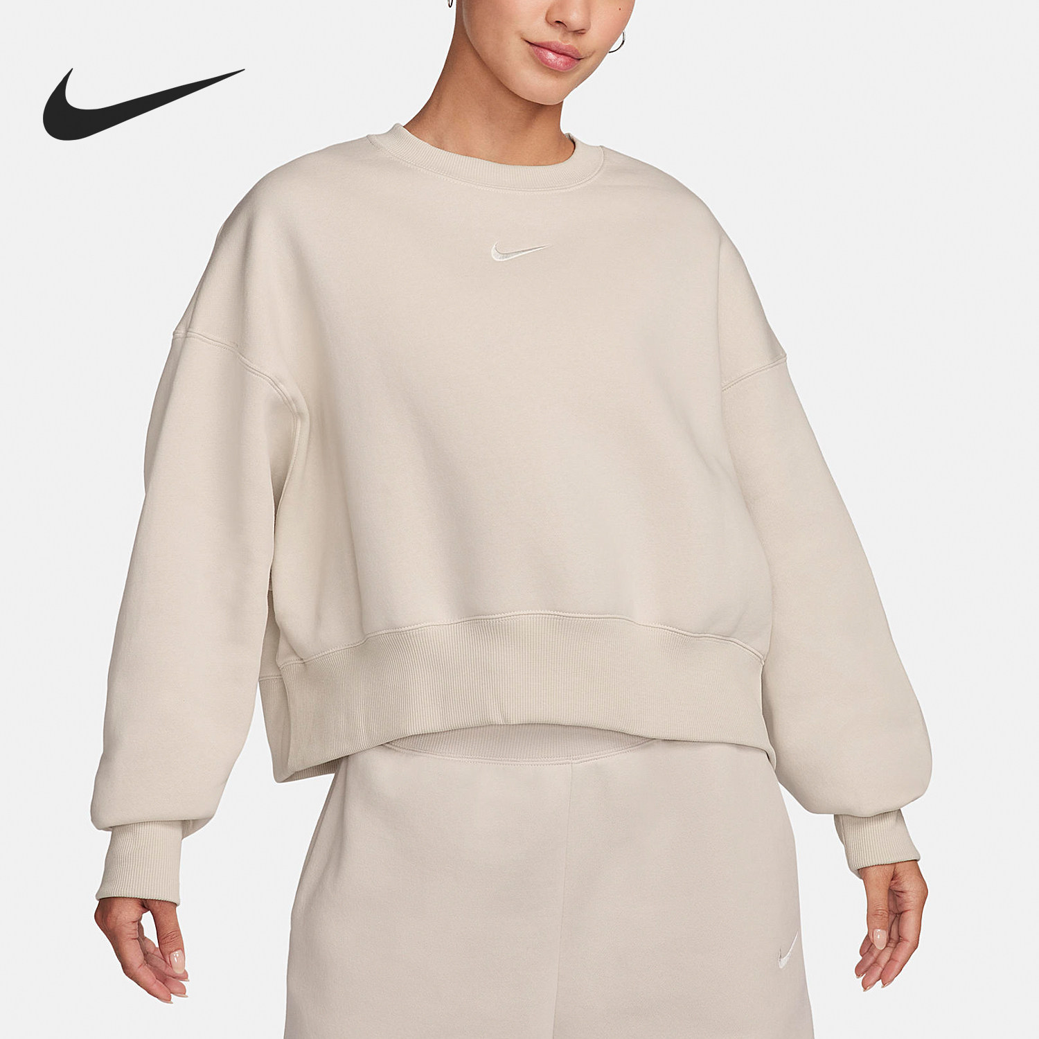 Nike/耐克正品当季新款女士圆领宽松简约运动卫衣DQ5762-104,运动服/休闲服装,运动卫衣/套头衫,淘宝优惠券,粉丝福利购,淘宝优惠卷