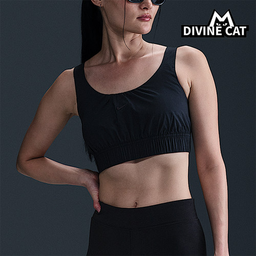 Nike/耐克正品2025女士刺绣套头耐穿透气修身运动背心HM6974-010