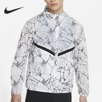 Nike/耐克正品男子印花运动跑步休闲连帽防风夹克外套 DA1287