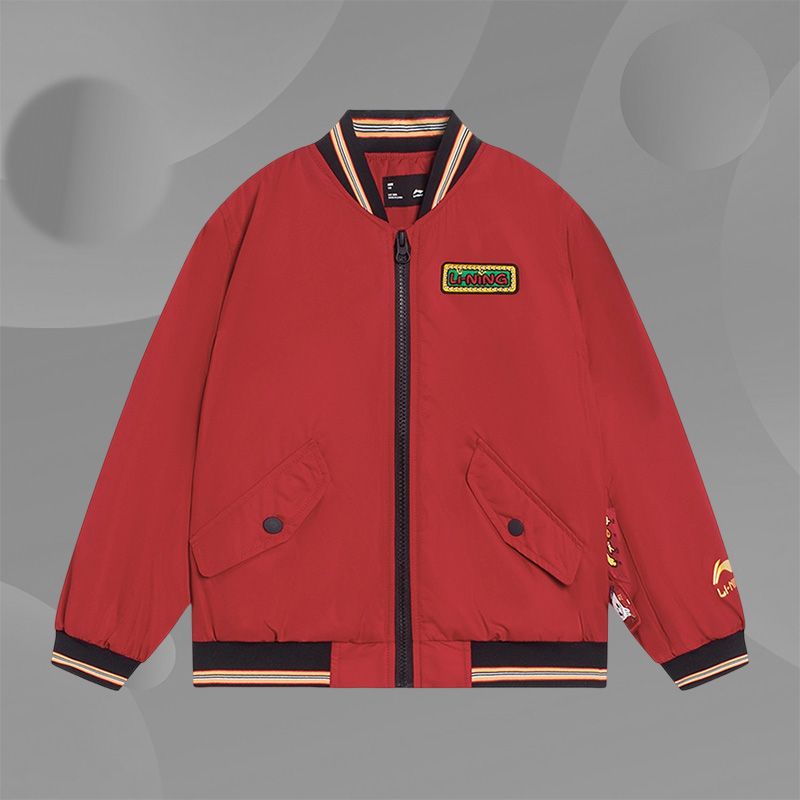 Lining/李宁正品男小童运动生活系列时尚宽松棉夹克外套YJMT005