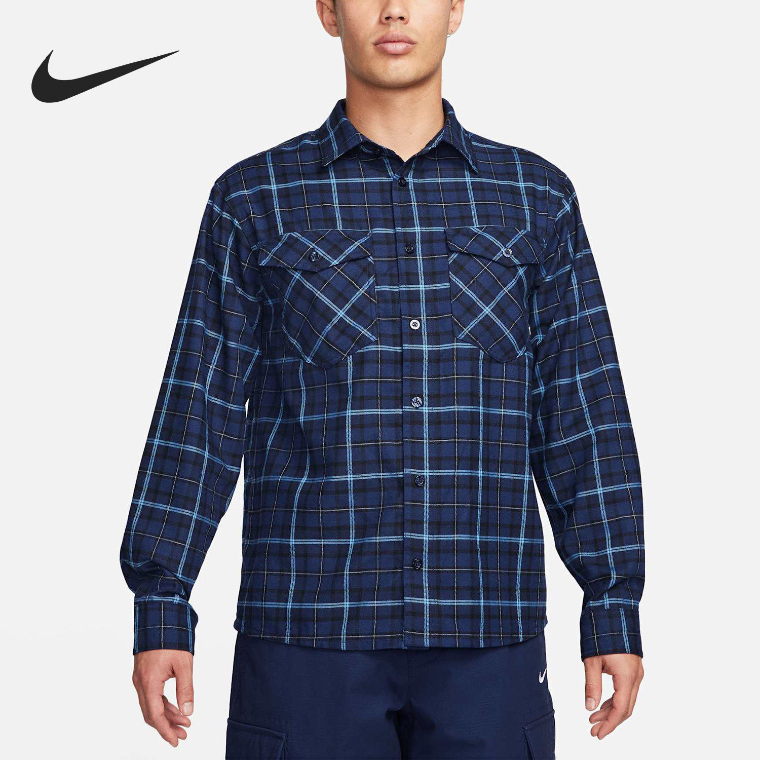 Nike/耐克正品秋冬新款男女宽松时尚格纹户外长袖FN2568-410,运动服/休闲服装,运动T恤,淘宝优惠券,粉丝福利购,淘宝优惠卷