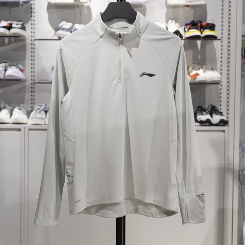 李宁正品2025新款男子速干凉爽半拉链立领运动长袖T恤ATLV027-5