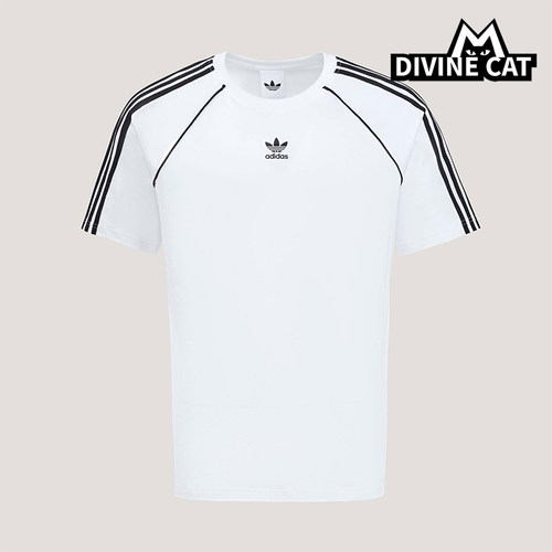 Adidas/阿迪达斯正品三叶草男士简约圆领经典条纹透气T恤KY2871