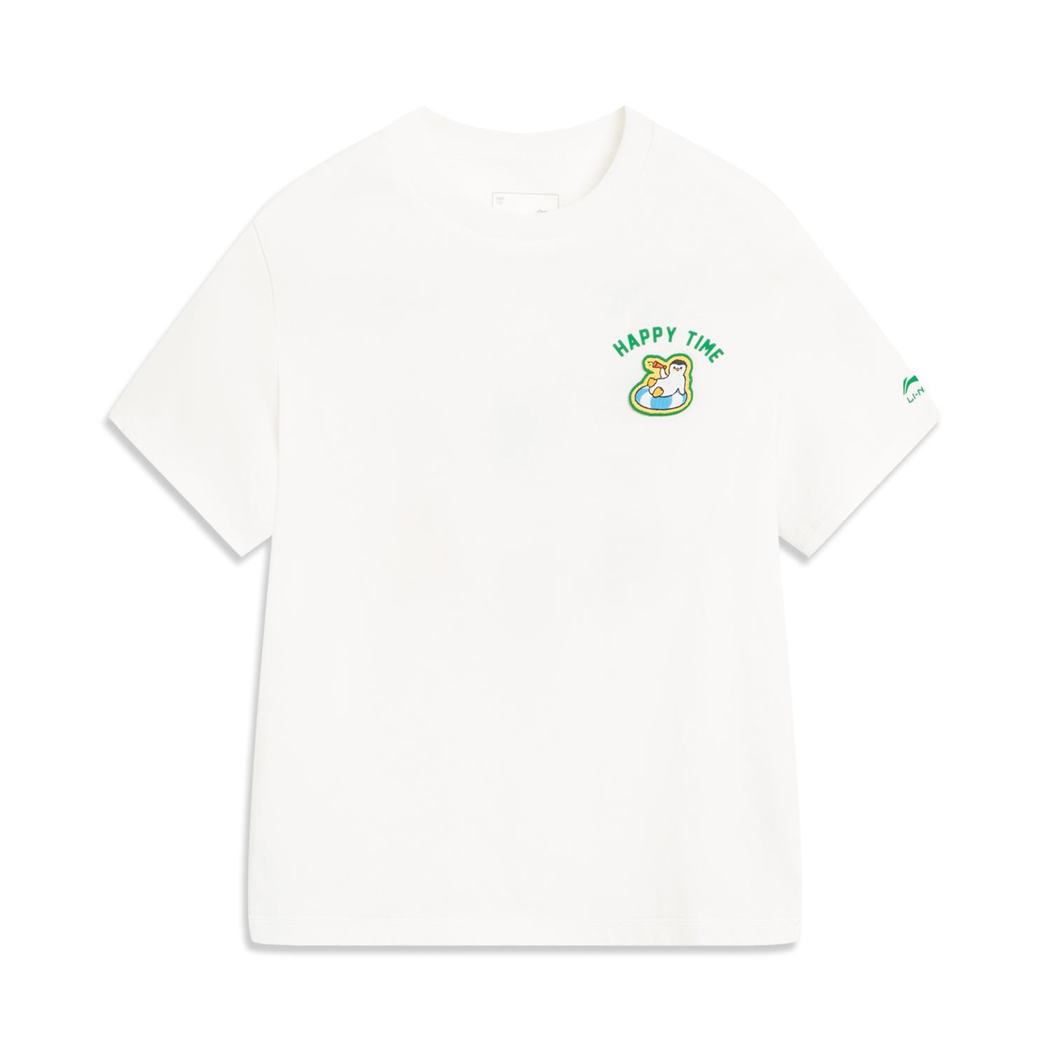 李宁正品2025新款夏季男小童运动生活系列宽松休闲短袖T恤YHSV399