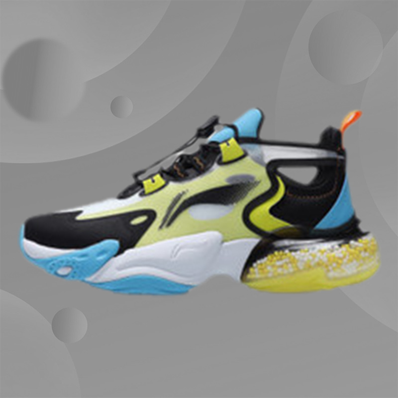 李宁童鞋儿童运动鞋男大童软弹气垫防滑鞋底透气老爹鞋YKCR052