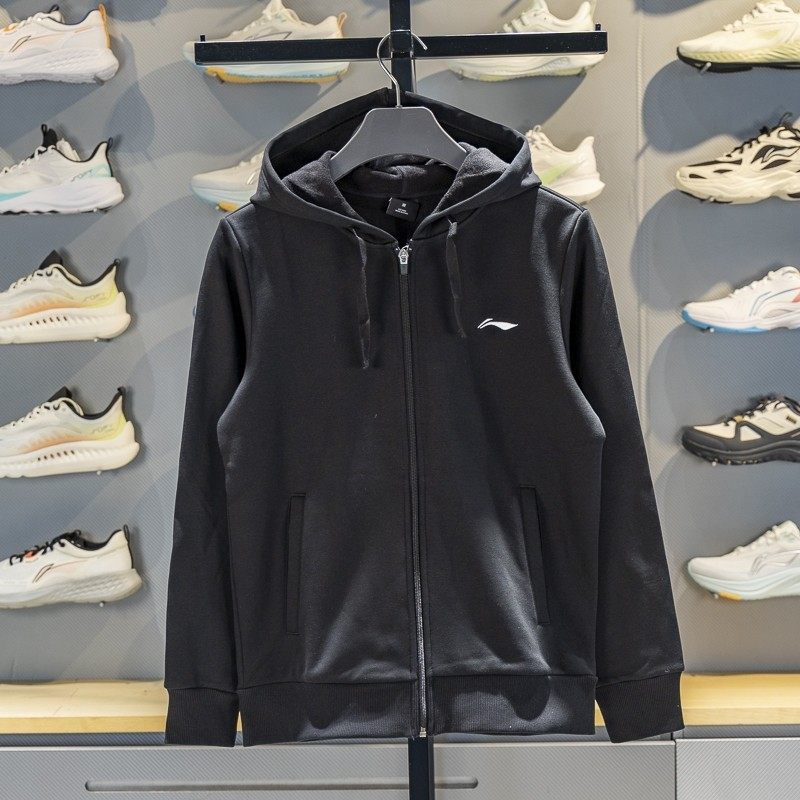 李宁正品2026春季男子加绒保暖简约运动连帽针织外套YWDV369-1,运动服/休闲服装,运动茄克/外套,淘宝优惠券,粉丝福利购,淘宝优惠卷