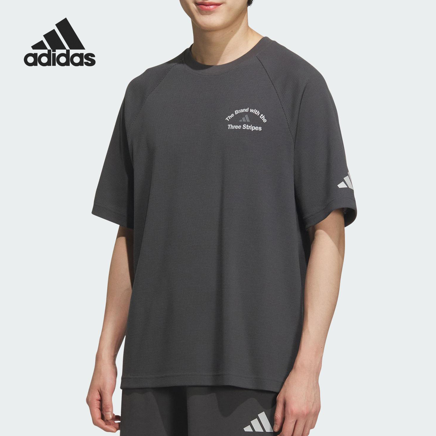 Adidas/阿迪达斯正品2025夏季款男士插肩透气运动短袖KF0128