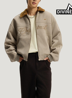 Adidas/阿迪达斯正品三叶草男士保暖新年款字母印花棉服KT0674