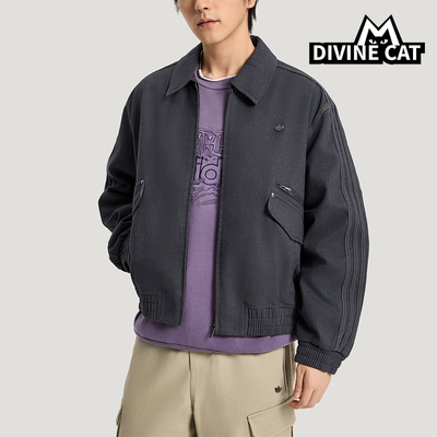 Adidas/阿迪达斯正品三叶草男士翻领梭织休闲宽松夹克外套KR5051