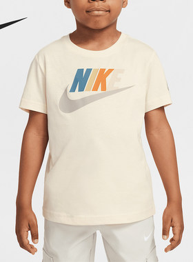 Nike/耐克正品2025夏季款小童针织日常透气短袖DX7633-113