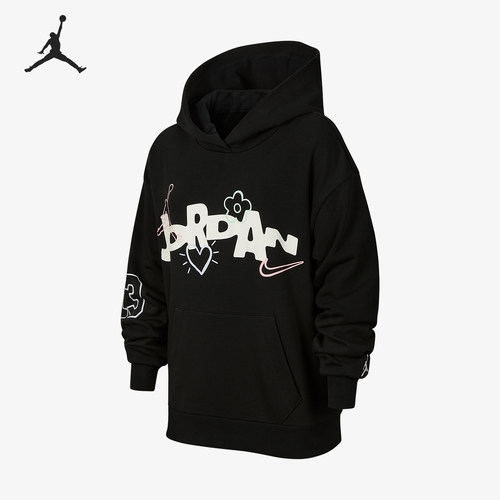 Nike/耐克正品JORDAN大童连帽套头印花运动卫衣IW2074-045