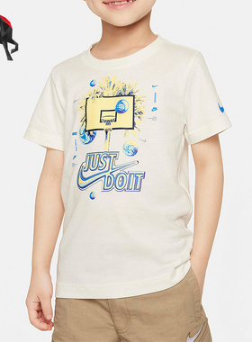 Nike/耐克正品运动小童圆领印花时尚透气短袖T恤HM4723-133