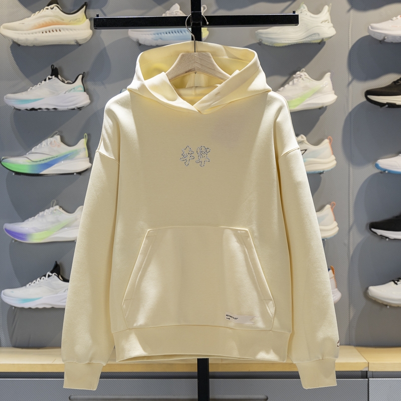 李宁正品运动潮流系列女子宽松透气耐磨连帽卫衣套头衫AWDS046-5