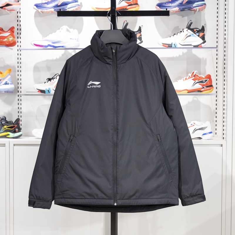 李宁正品2024冬季新款男子加厚保暖立领短款运动棉服YJMU013-1