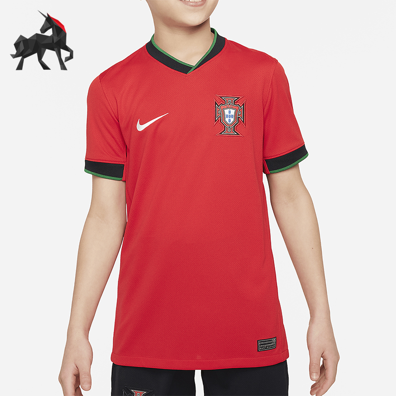 Nike/耐克正品Dri-FIT 大童夏季休闲透气简约足球球衣FJ4371-657