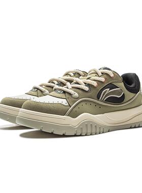 李宁正品布欧男子经典时尚潮流休闲透气耐磨运动低帮板鞋AGCV463