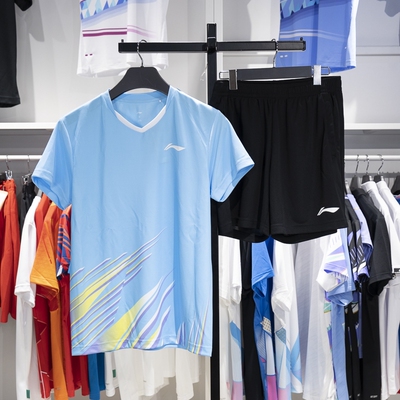 李宁正品羽毛球系列男女同款吸湿凉爽透气运动训练套装AATU025-3