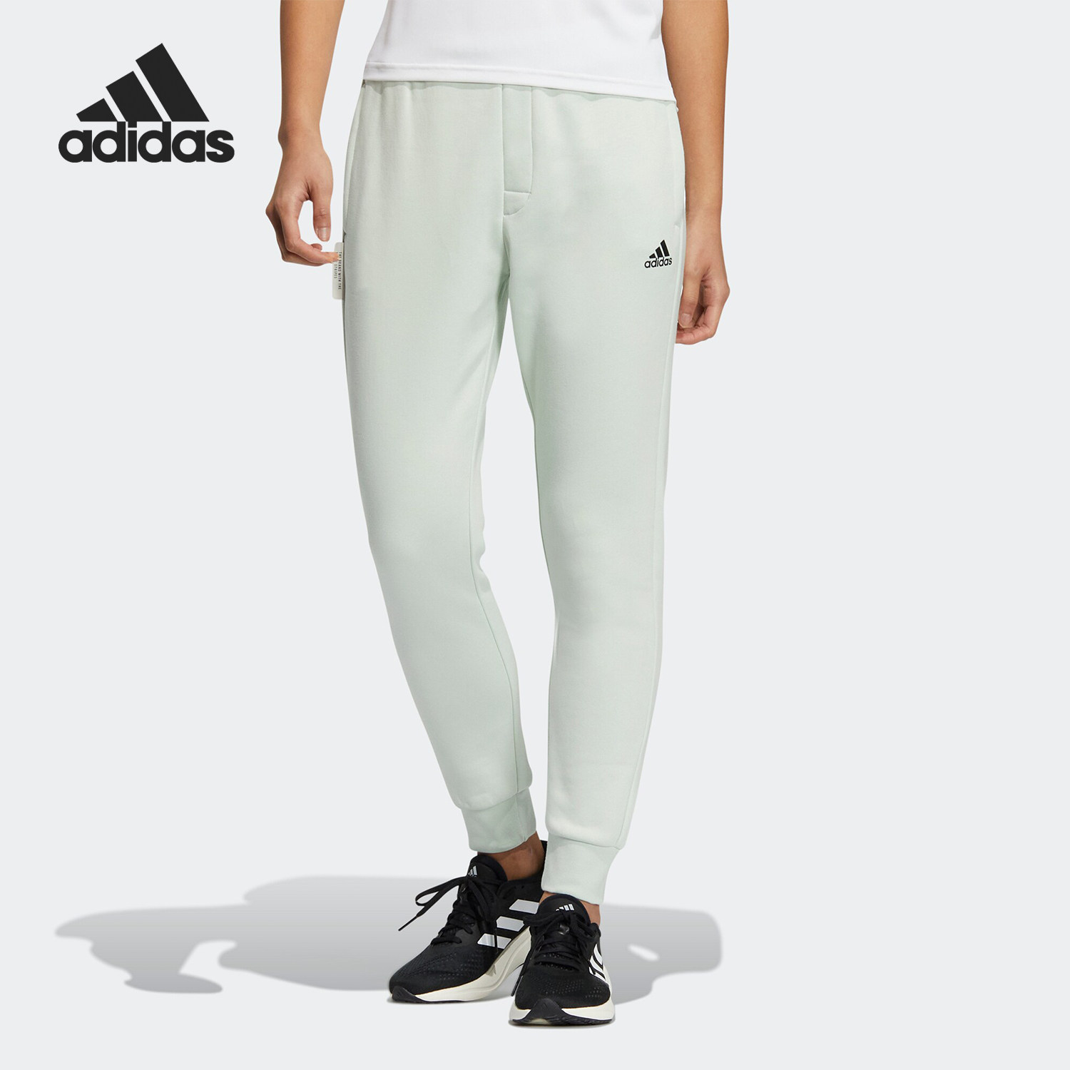 Adidas/阿迪达斯正品 LABEL PANTS女士加绒运动休闲裤IB2750