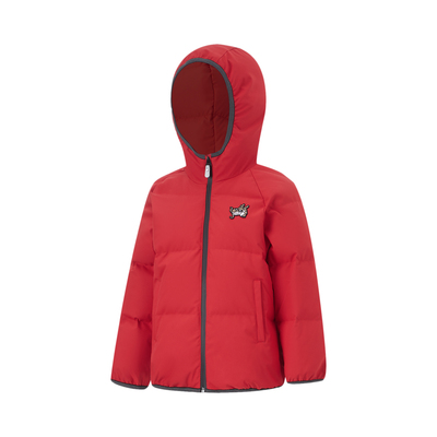 李宁正品运动生活系列男女小童反光防泼水宽松连帽羽绒服YYMU001