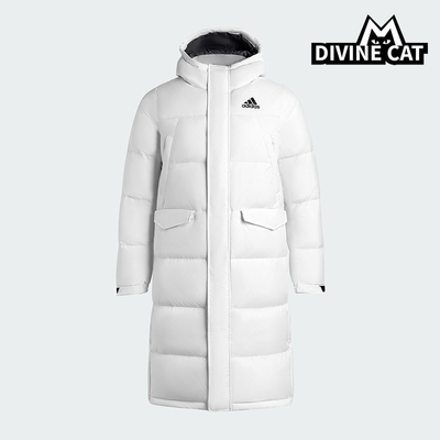 Adidas/阿迪达斯正品2025男士户外长款保暖运动连帽羽绒服KE5406