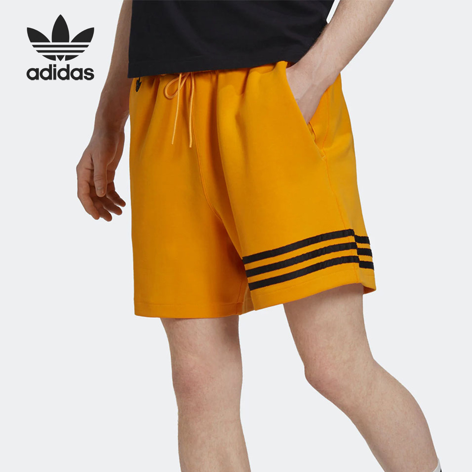 Adidas/阿迪达斯正品三叶草男士针织透气休闲运动短裤HN6593
