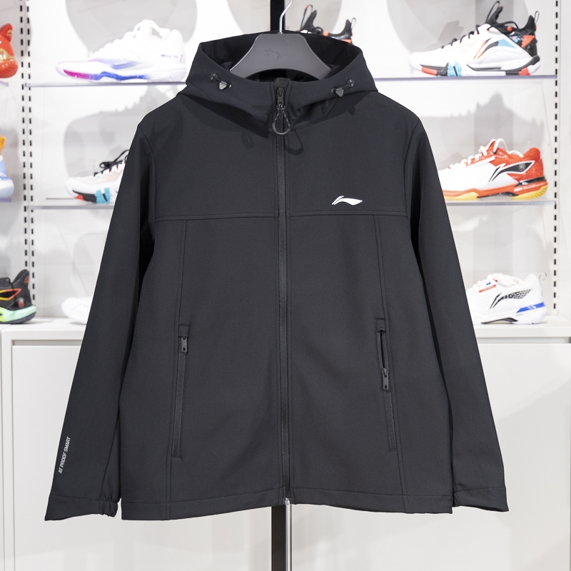 李宁正品2024新款健身系列男子加绒保暖防泼水运动风衣AFDU949-2